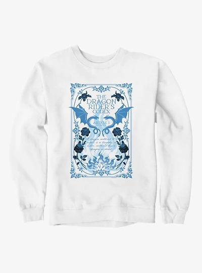 Fourth Wing The Empyrean Dragon Riders Codex Blue Floral Sweatshirt