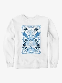 Fourth Wing The Empyrean Dragon Riders Codex Blue Floral Sweatshirt