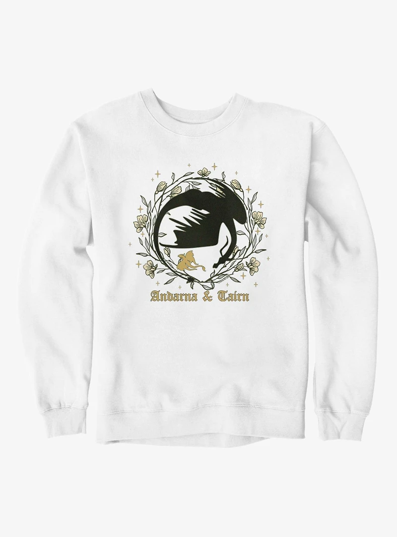 Fourth Wing The Empyrean Andarna Tairn Floral Wreath Dragon Sweatshirt