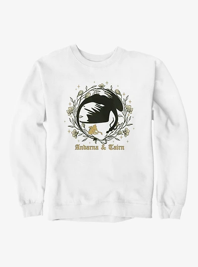 Fourth Wing The Empyrean Andarna Tairn Floral Wreath Dragon Sweatshirt