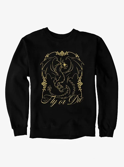 Fourth Wing The Empyrean Fly Or Die Gold Art Nouveau Sweatshirt