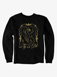 Fourth Wing The Empyrean Fly Or Die Gold Art Nouveau Sweatshirt