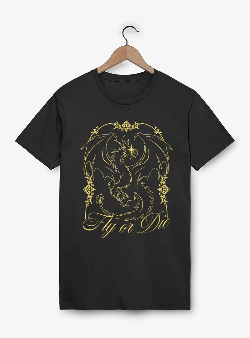 Fourth Wing The Empyrean Fly Or Die Gold Art Nouveau T-Shirt