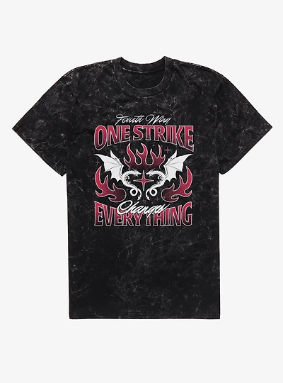 Fourth Wing The Empyrean One Strike Changes Everything Flame Mineral Wash T-Shirt