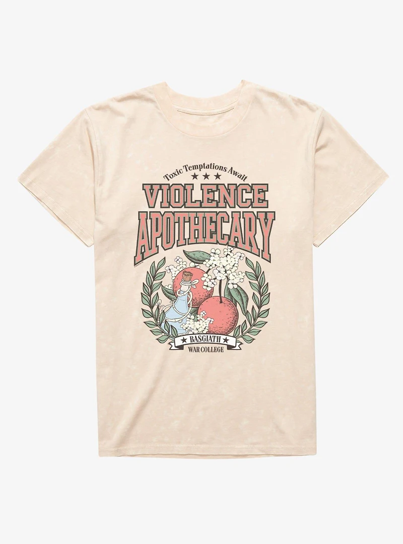 Fourth Wing The Empyrean Violence Apothecary Pastel Vintage Mineral Wash T-Shirt