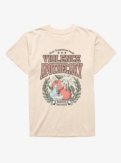 Fourth Wing The Empyrean Violence Apothecary Pastel Vintage Mineral Wash T-Shirt