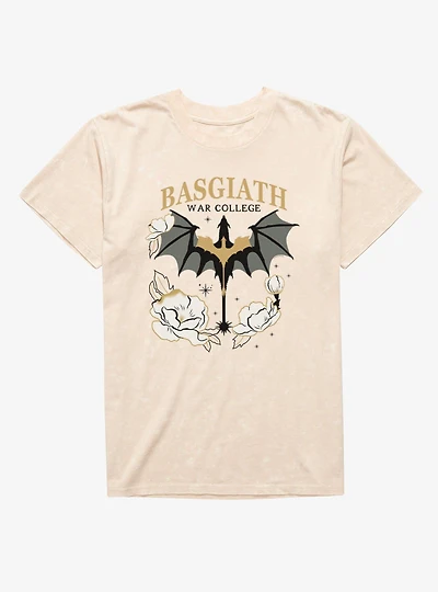 Fourth Wing The Empyrean Basgiath War Yellow Retro Mineral Wash T-Shirt