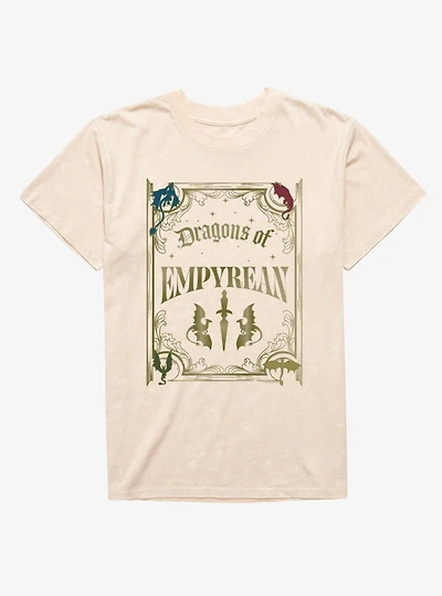 Fourth Wing The Empyrean Dragons Gold Mineral Wash T-Shirt