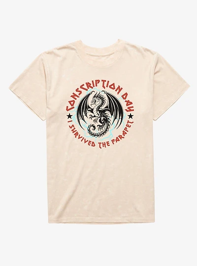 Fourth Wing The Empyrean Conscription Day I Survived Mineral Wash T-Shirt