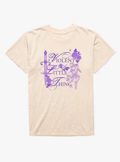 Fourth Wing The Empyrean Purple Little Thing Mineral Wash T-Shirt