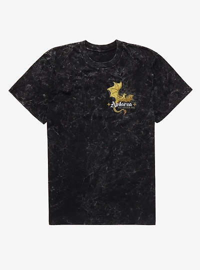 Fourth Wing The Empyrean Golden One Left Chest Icon Mineral Wash T-Shirt