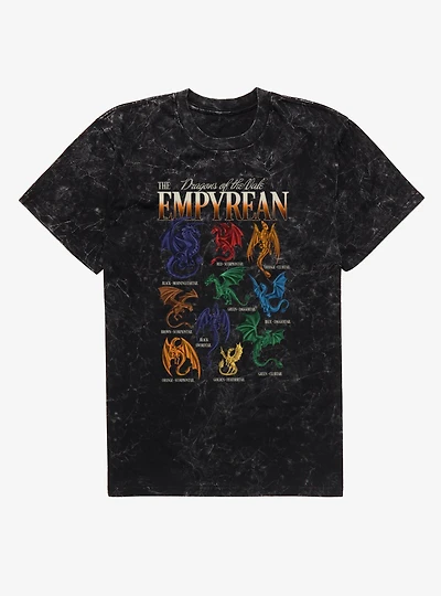 Fourth Wing The Empyrean Dragons Of Vale Retro Mineral Wash T-Shirt