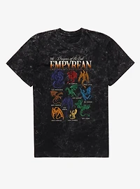 Fourth Wing The Empyrean Dragons Of Vale Retro Mineral Wash T-Shirt