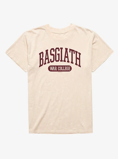 Fourth Wing The Empyrean Basgiath War College Varsity Red Mineral Wash T-Shirt