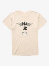 Fourth Wing The Empyrean Fly Or Die Minimalist Dragon Mineral Wash T-Shirt