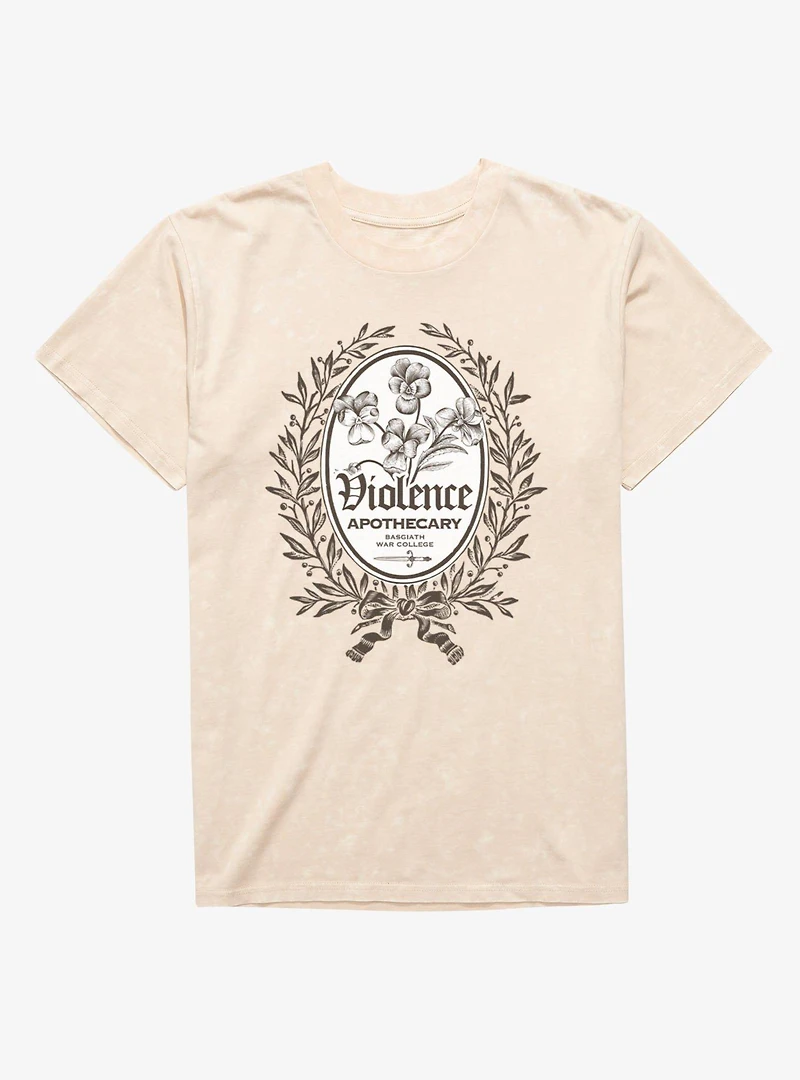 Fourth Wing The Empyrean Violence Apothecary Badge Mineral Wash T-Shirt