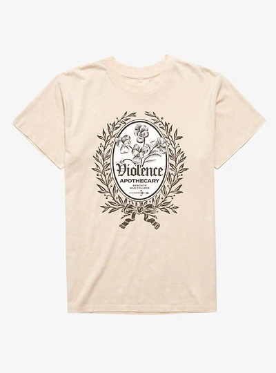 Fourth Wing The Empyrean Violence Apothecary Badge Mineral Wash T-Shirt