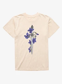 Fourth Wing The Empyrean Sorrengail Dagger Art Nouveau Mineral Wash T-Shirt
