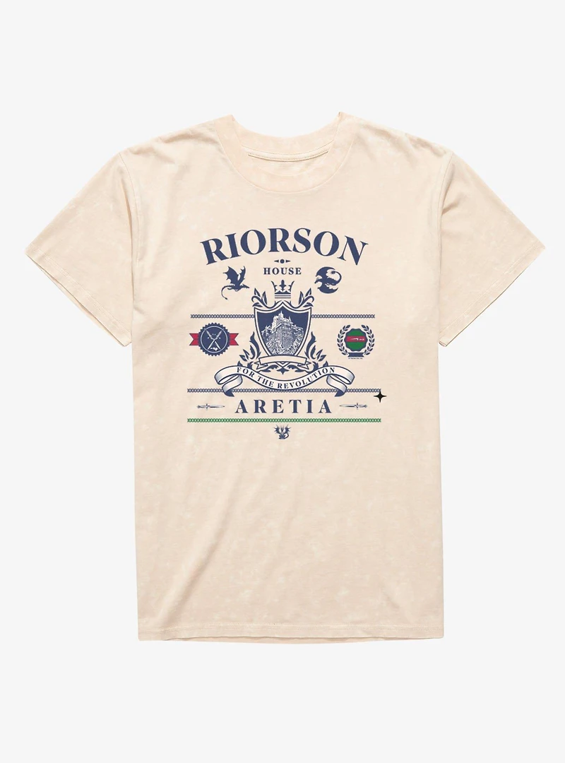 Fourth Wing The Empyrean Riorson House Aretia Mineral Wash T-Shirt