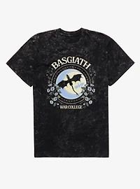 Fourth Wing The Empyrean Basgiath War College Flying Dragon Mineral Wash T-Shirt