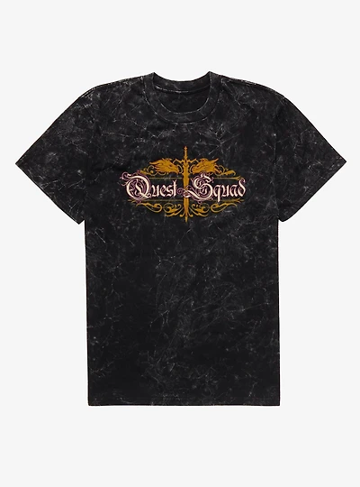 Fourth Wing The Empyrean Quest Squad Sword Dragon Mineral Wash T-Shirt