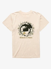 Fourth Wing The Empyrean Andarna Tairn Floral Wreath Dragon Mineral Wash T-Shirt
