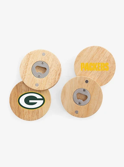 NFL Green Bay Packers Coaster Magnets With Bottle Openers Set of 4