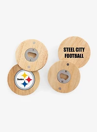 NFL Pittsburgh Steelers Coaster Magnets With Bottle Openers Set of 4