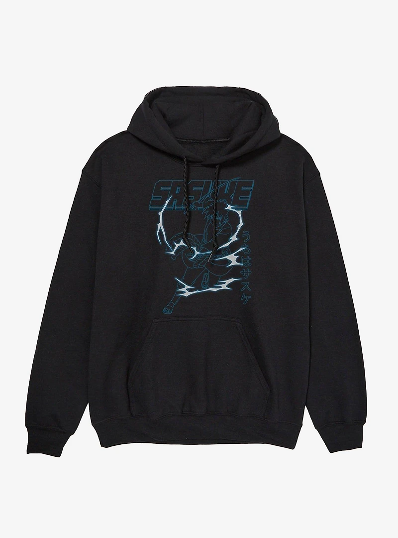 Naruto Shippuden Sasuke Lighting Line Art Hoodie