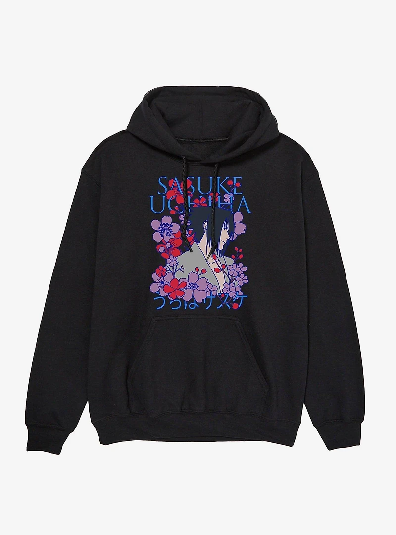 Naruto Shippuden Sasuke Uchiha Flowers Hoodie