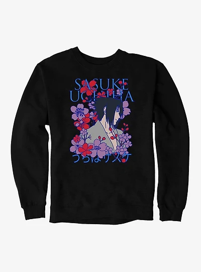 Naruto Shippuden Sasuke Uchiha Flowers Sweatshirt