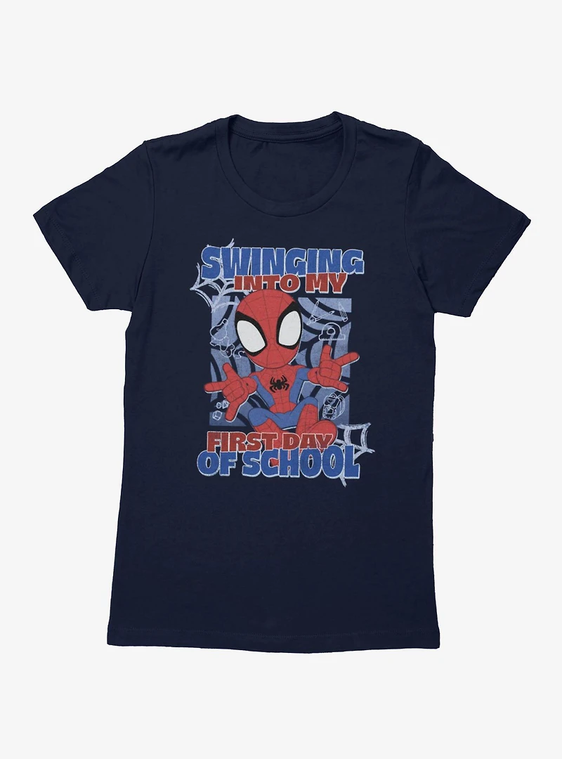Marvel Spidey And His Amazing Friends Swinging Into First School Day Womens T-Shirt