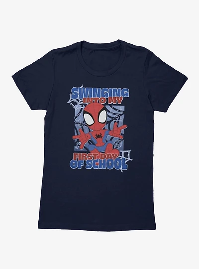 Marvel Spidey And His Amazing Friends Swinging Into First School Day Womens T-Shirt