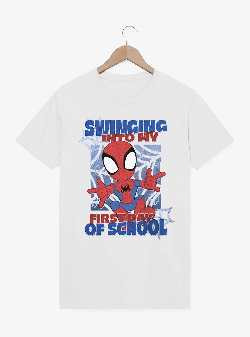 Marvel Spidey And His Amazing Friends Swinging Into First School Day T-Shirt