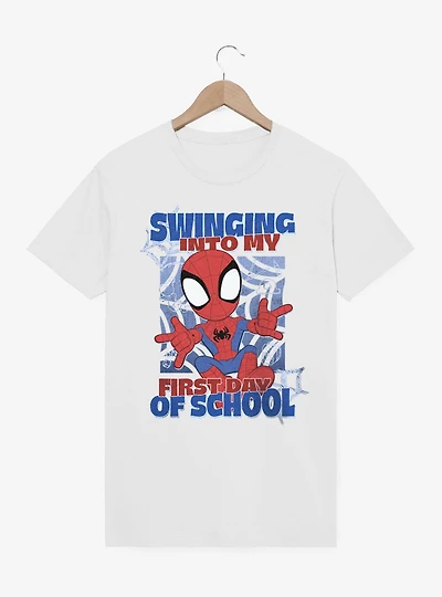 Marvel Spidey And His Amazing Friends Swinging Into First School Day T-Shirt