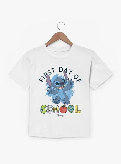 Disney Lilo & Stitch First Day Of School Supply Letters Youth T-Shirt