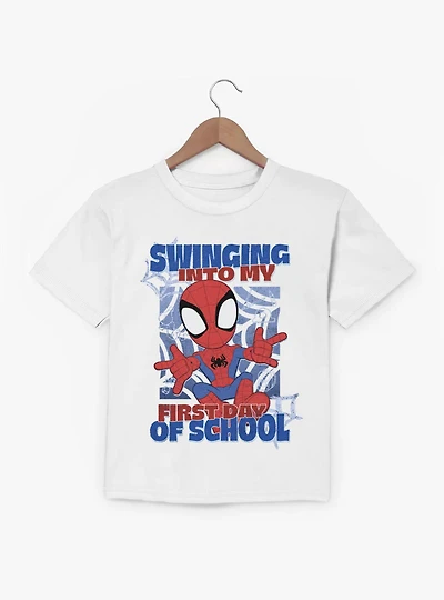 Marvel Spidey And His Amazing Friends Swinging Into First School Day Youth T-Shirt