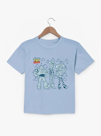 Disney Pixar Toy Story Trio Line Up Buzz Woodie Jessie Youth T-Shirt