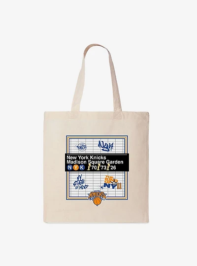 NBA New York Knicks Subway Stop Canvas Tote Bag