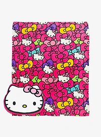 Hello Kitty Lost in the Bows Cloud Pillow & Silk Touch Throw Blanket Set
