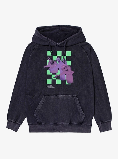 Disney The Hunchback of Notre Dame Gargoyle Singing Line Green Checker Mineral Wash Hoodie