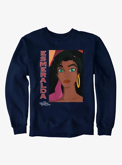 Disney The Hunchback of Notre Dame Esmeralda Close Up Face Sweatshirt