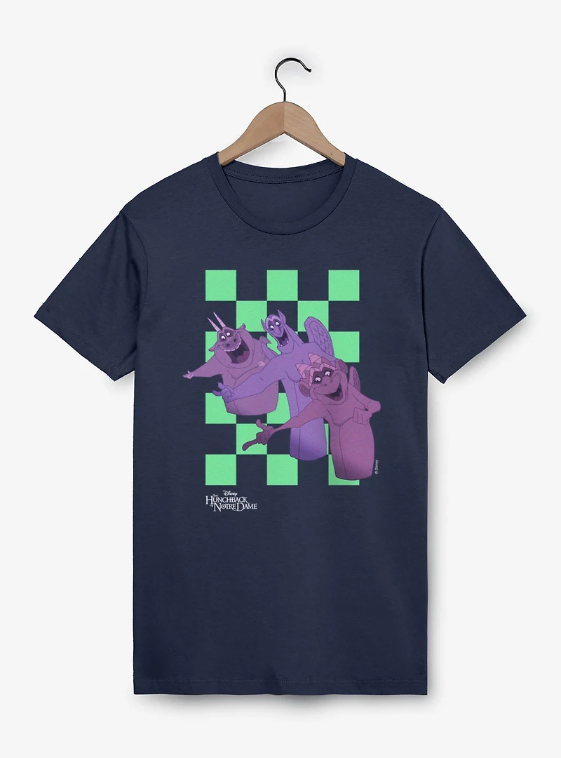 Disney The Hunchback of Notre Dame Gargoyle Singing Line Green Checker T-Shirt