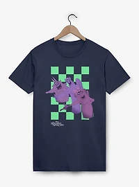 Disney The Hunchback of Notre Dame Gargoyle Singing Line Green Checker T-Shirt