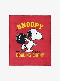 Peanuts Snoopy Bowling Silk Touch Throw Blanket