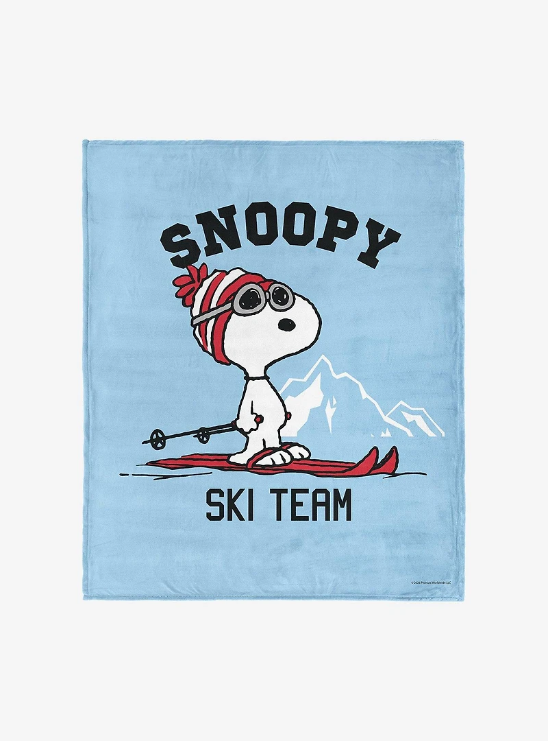 Peanuts Snoopy Ski Team Silk Touch Throw Blanket