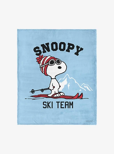 Peanuts Snoopy Ski Team Silk Touch Throw Blanket