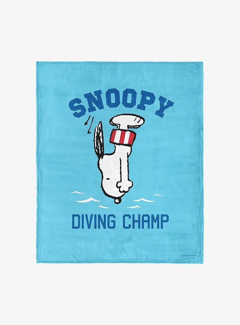 Peanuts Snoopy Diving Silk Touch Throw Blanket