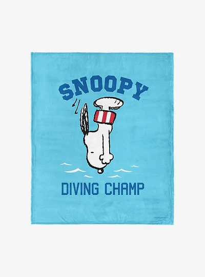 Peanuts Snoopy Diving Silk Touch Throw Blanket
