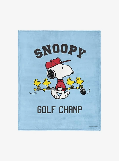 Peanuts Snoopy Golf Silk Touch Throw Blanket